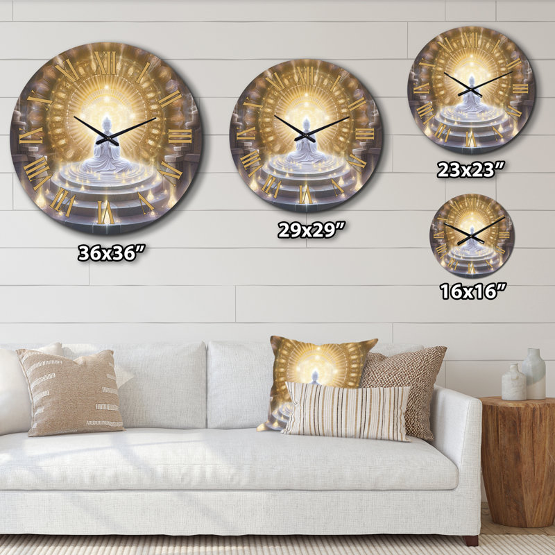 Horloge murale Bouddha blanc, Grand