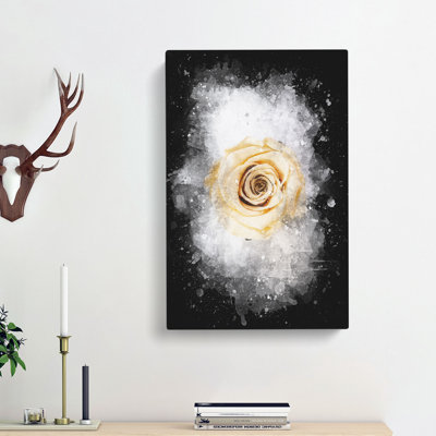 Pale Yellow Rose - Wrapped Canvas