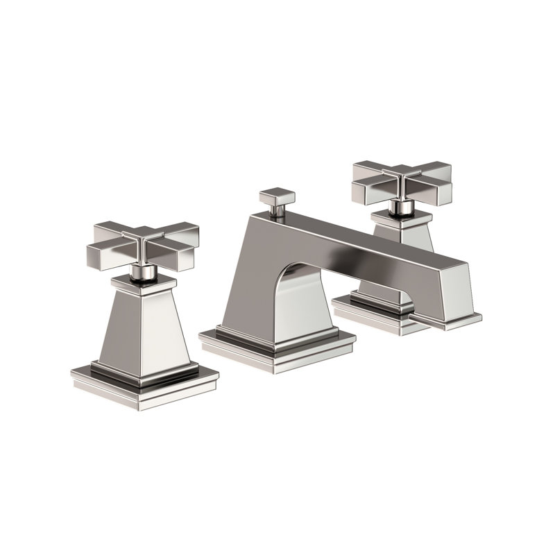 Malvina Widespread Bathroom Faucet with Drain Assembly, Polished Nickel