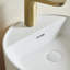 Lavabo de salle de bain vasque rond en marbre artificiel blanc 16 "avec trou pour robinet-132760838