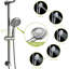 Douche 10 pouces - deux têtes, 5 modes de sortie d'eau, fixation murale, kit d'installation en plastique ABS
