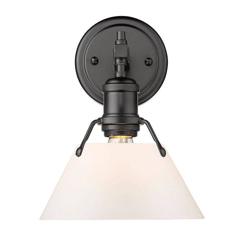 Felda Dimmable Steel Vanity Light, Matte Black, Opal Glass, 2 Lights