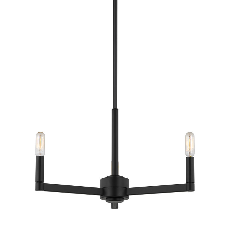 5-Light Chandelier, Midnight Black, 10.5"H x 10"W x 10"D