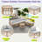 7 Pieces Outdoor Rattan Sectional Sofa Set With Six Individual Seats And A Round Coffee Table And Pillows
