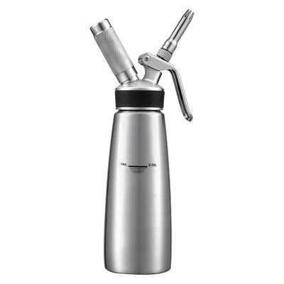 Distributeur de crème fouettée professionnelle en acier inoxydable 304 de 500 ml, machine à crème fouettée sans fuite, récipient à crème fouettée avec 3 embouts décoratifs et brosse de nettoyage, cartouches de protoxyde d'azote (non incluses)