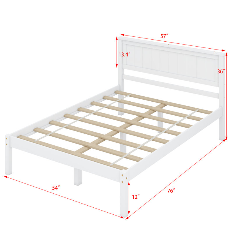 Shauna Bed, White, Full/Double