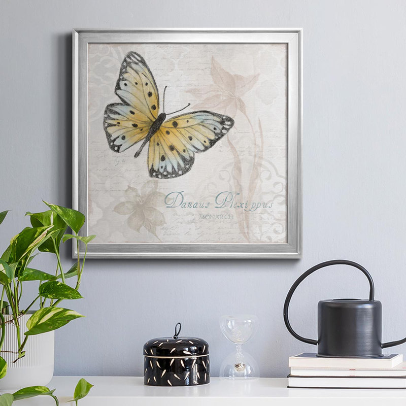 Carte postale papillon I - reproduction d'art sur toile, H 30,5 po x l 30,5 po x P 1,5 po, Argent