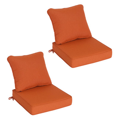 24" x 24" x 5.5"Outdoor Deep Seating Cushions(Set of 2), All-Weather Seat and Back Cushions for Patio Furniture