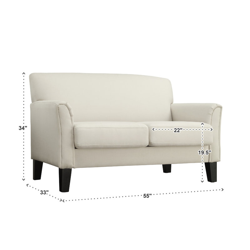 Abarca Upholstered 55'' Loveseat, Cream White