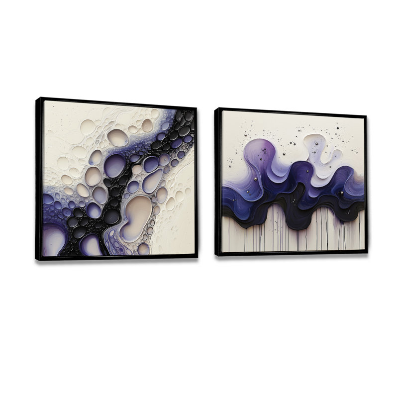 Rhénanie bruine de lavande liquide Dreams I - goutte d'art mural, ensemble de 2 décorations murales modernes, 30" H x 61" W