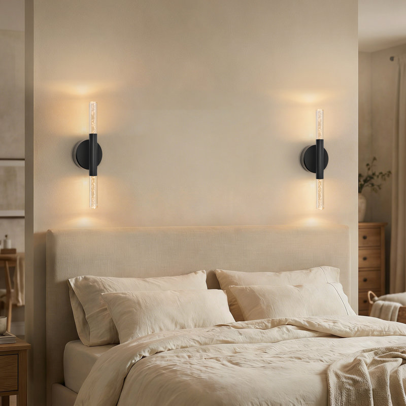 Éclairage pour salle de bain 2 lumières DEL à intensité variable, Noir mat, Largeur de 16 pouces, 2