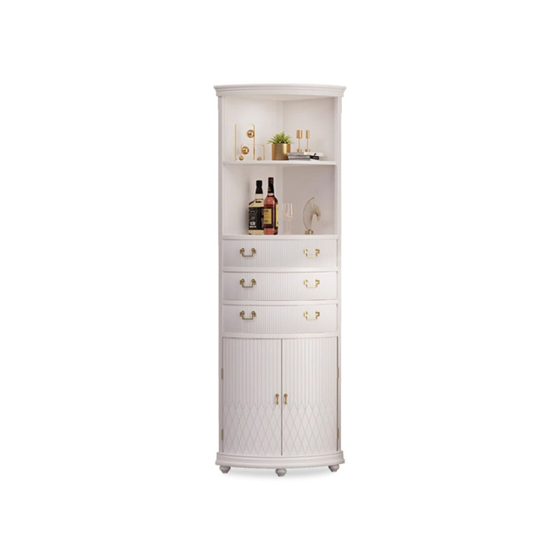 Armoire de coin en bois manufacturé blanc