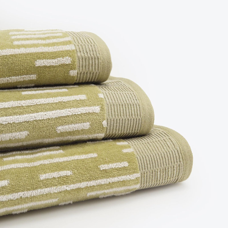 100% Cotton Striped Bath Sheet, Green