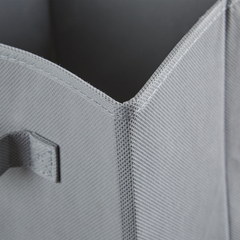 Gray Canvas Cube Storage Bin