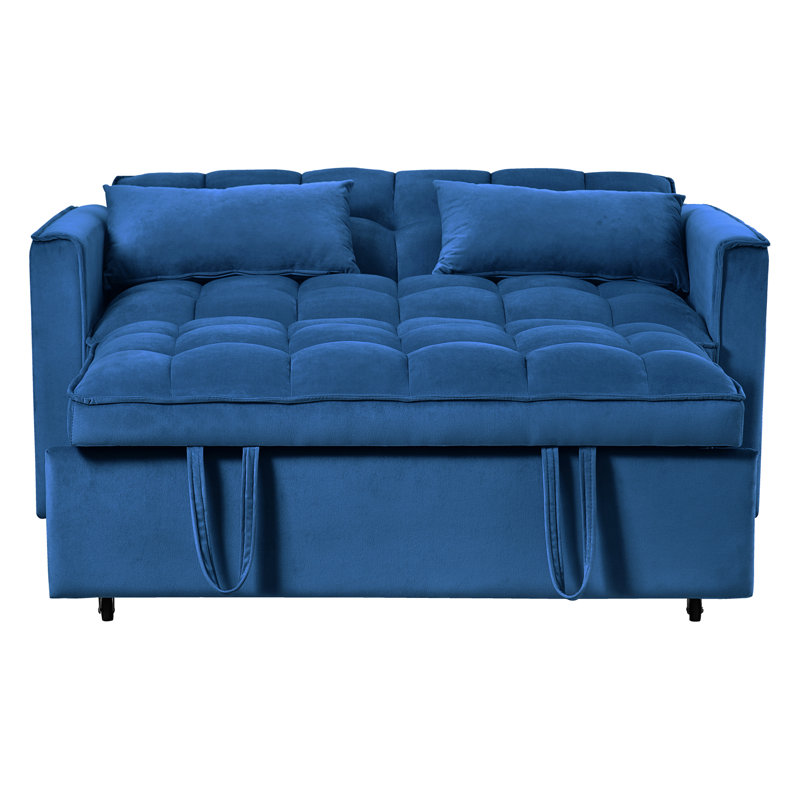 Canapé-lit convertible 3 en 1 avec dossier réglable, idéal pour la vie moderne et pour accueillir des invités, Blue