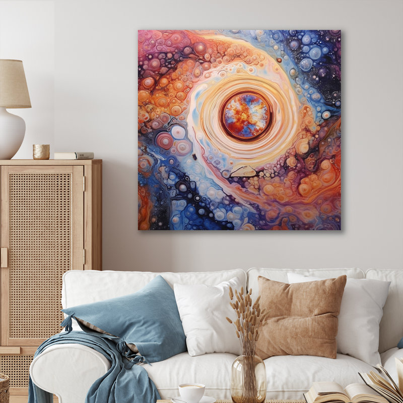 «Yellow Orange», impression galactique sur toile, H 16 po x l 16 po x P 1 po, Toile tendue