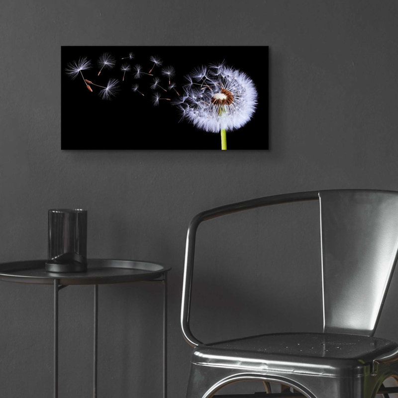 'Dandelion Flying,' Acrylic Glass Wall Art, 12" H x 24" W x 0.2" D