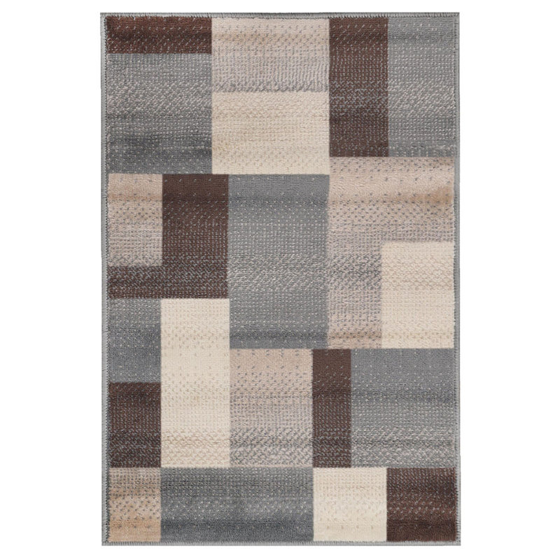 Tapis gris résistant aux taches, Rectangle 7 pi x 9 pi