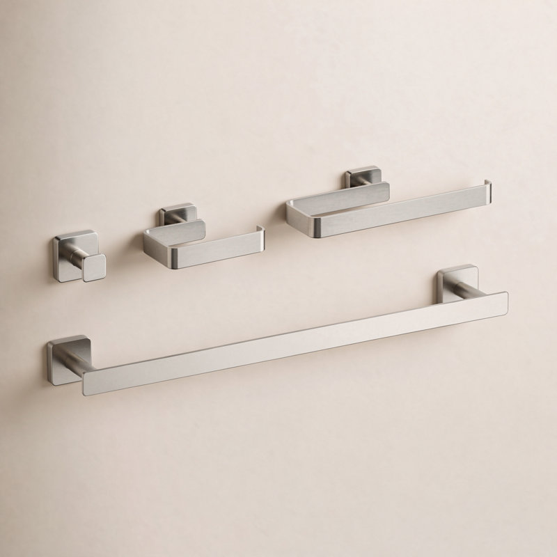 Blaze 4 - Piece Bathroom Hardware Set, Brushed Nickel
