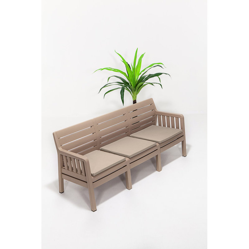 Cardamom 190cm Wide Patio Sofa with Cushions, Beige