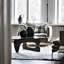 Triangle Glass Coffee Table with Wooden Base Clear Glass Top Mid-Century Abstract Glass Table-739920193