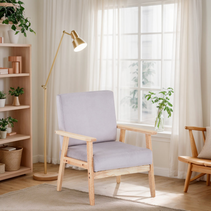 Fauteuil d'appoint en velours Bleona, Velours gris velours