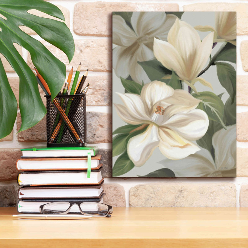 «Magnolia Blossoms I» sur toile par House Fenway, H 16 po x l 12 po x P 0,75 po