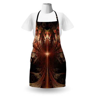 East Urban Home Fractal Apron, Cooking Gardening, Adult Size, Multicolor