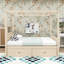 Two Drawers Wooden Canopy Bed with Slats-79124901-79124896