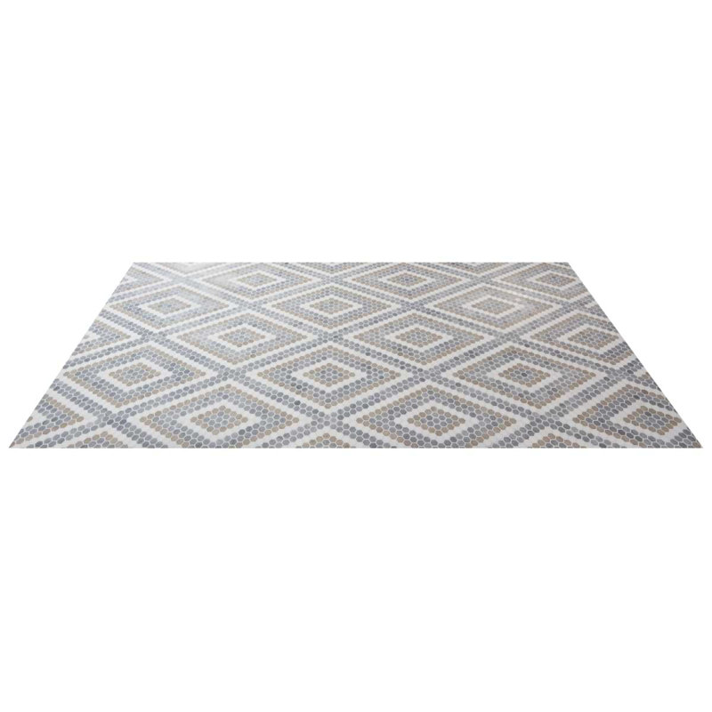 Juno 1" Diamond Hexagon Polished Marble Mosaic, Beige/Gray