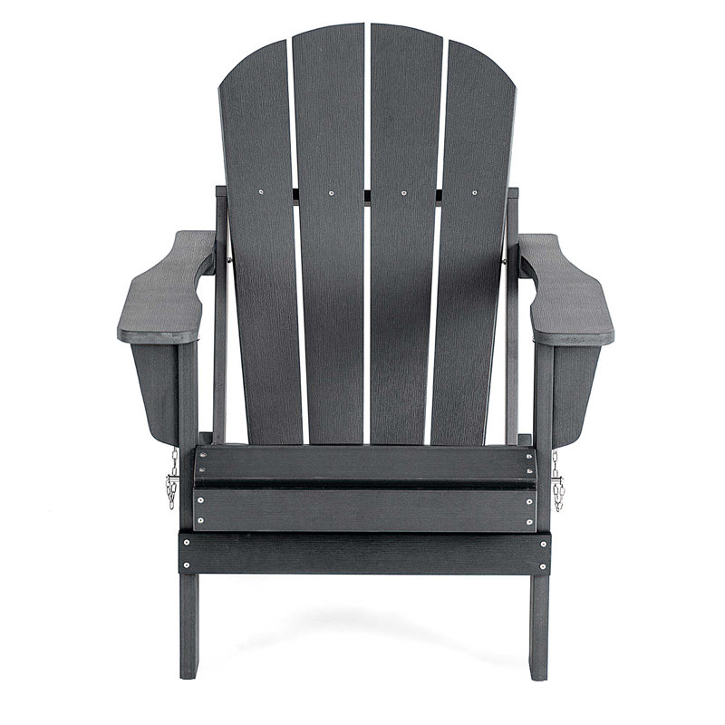 Chaise Adirondack pliante en plastique Hyginos, gris