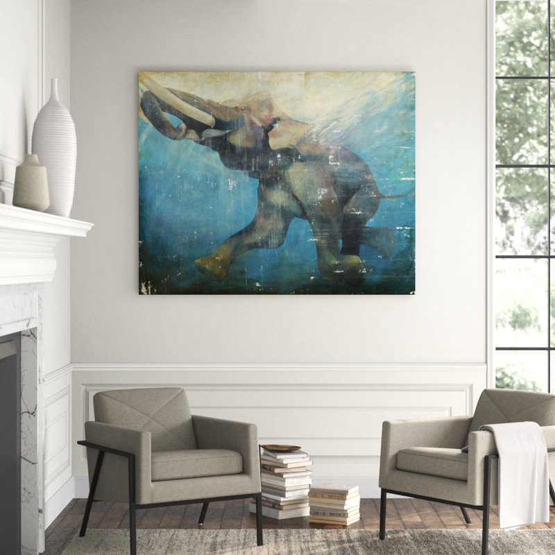 Elephant II Print by Sarah Atkinson, Glass Coat, 54" H x 67" W