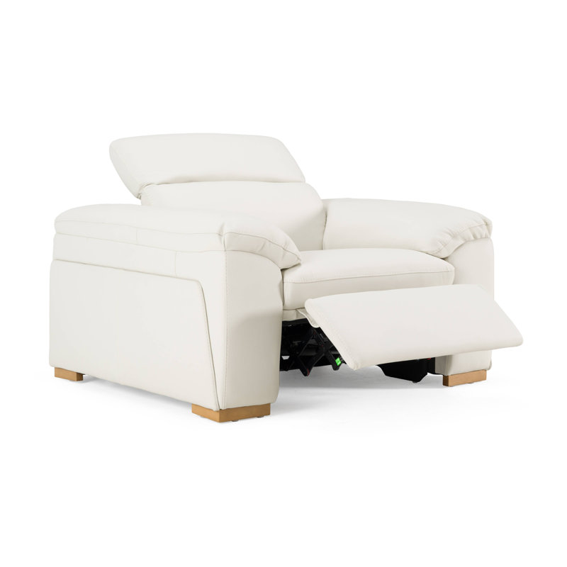Gregory - Modern Off-white Leather Recliner Chair