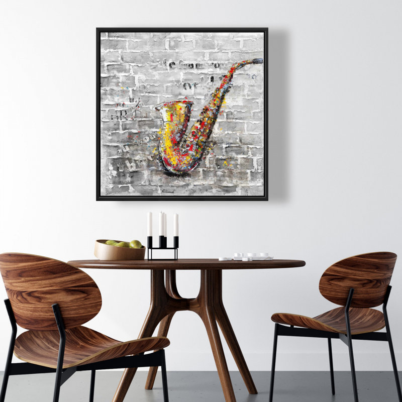 "Graffiti d'un saxophone" sur toile