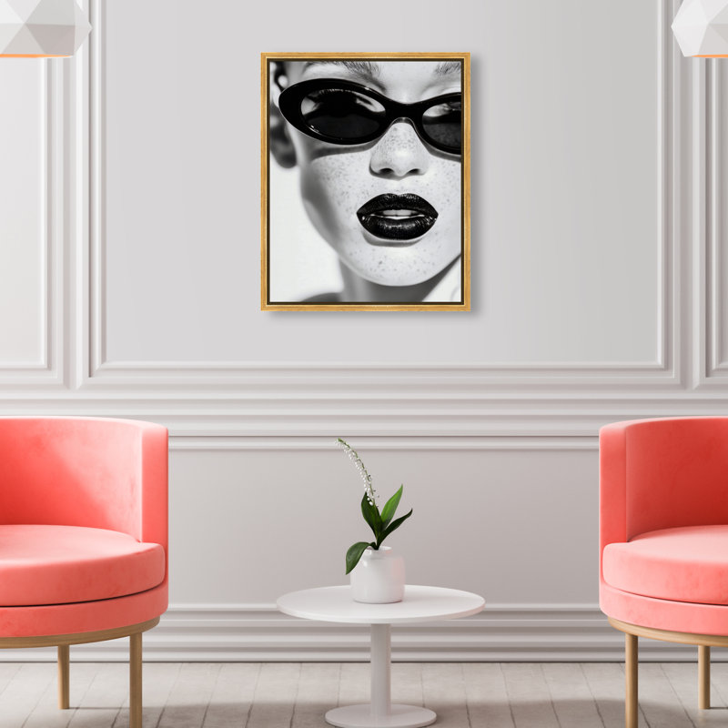Midnight Gloss Fashion Canvas Print by Oliver Gal, Black Frame, 16 x 20, 17"H x 21"W, Gold Floater Frame