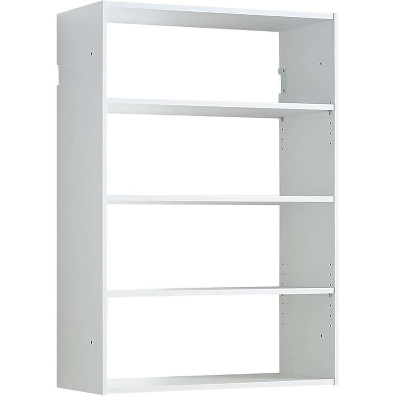 31.5in W White Wall Mount Closet System with Adjustable 4 Shelf Wood Storage
