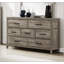Commode de chambre à coucher à 7 tiroirs de style rustique avec finition grise vieillie et stratifié de mélamine de qualité supérieure pour plus de durabilité et de style