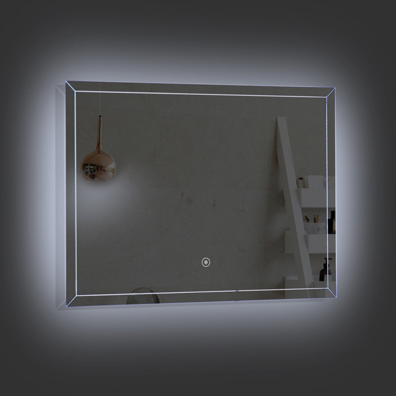 Rivas Flat Wall Mirror, 21.65" H x 29.53" W