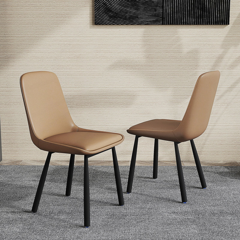 Modern Minimalist Dining Chairs Set Of 2, Khaki, Kaki