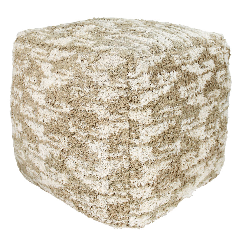 Repose-pieds rembourré Coltun, Coton beige 100 %