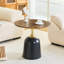 Table d'appoint de 23,6 pouces, noyer, base en métal, luxe nordique, convient à la tête de lit dans la chambre à coucher, bureau, salle à manger et lecture polyvalente