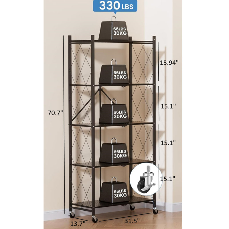 5 Tier Folding Storage Shelf
