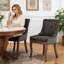 Ensemble de 2 chaises d'appoint de cuisine en bois massif avec garniture cloutée et support pour haut dossier Farmhouse, capacité de poids de 350 lb-1590159143