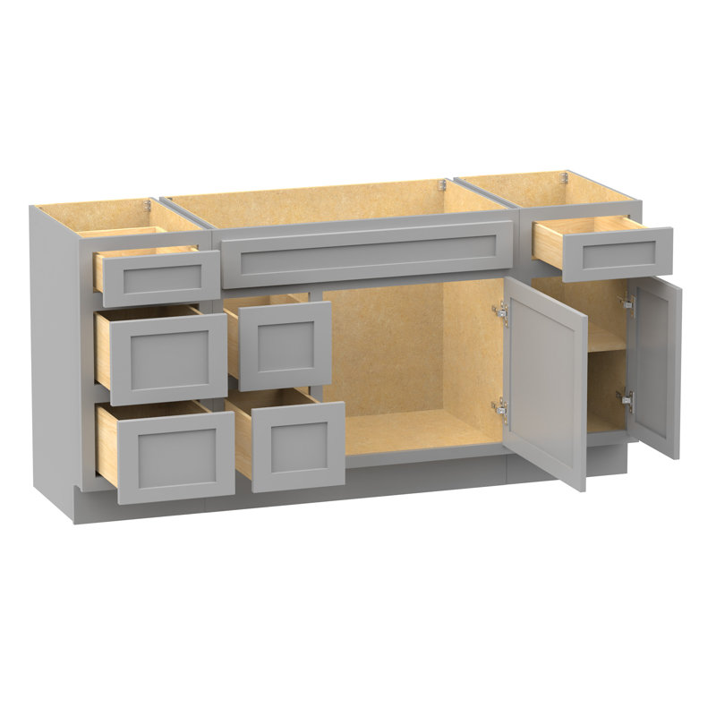 Base de meuble-lavabo simple 66 po seulement, Gris