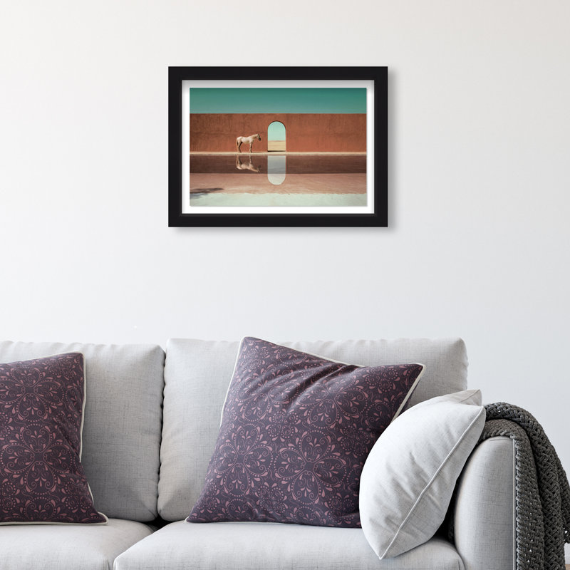 Western Reflections Print by Oliver Gal, 16.5"H x 11.5"W, Black Shadowbox