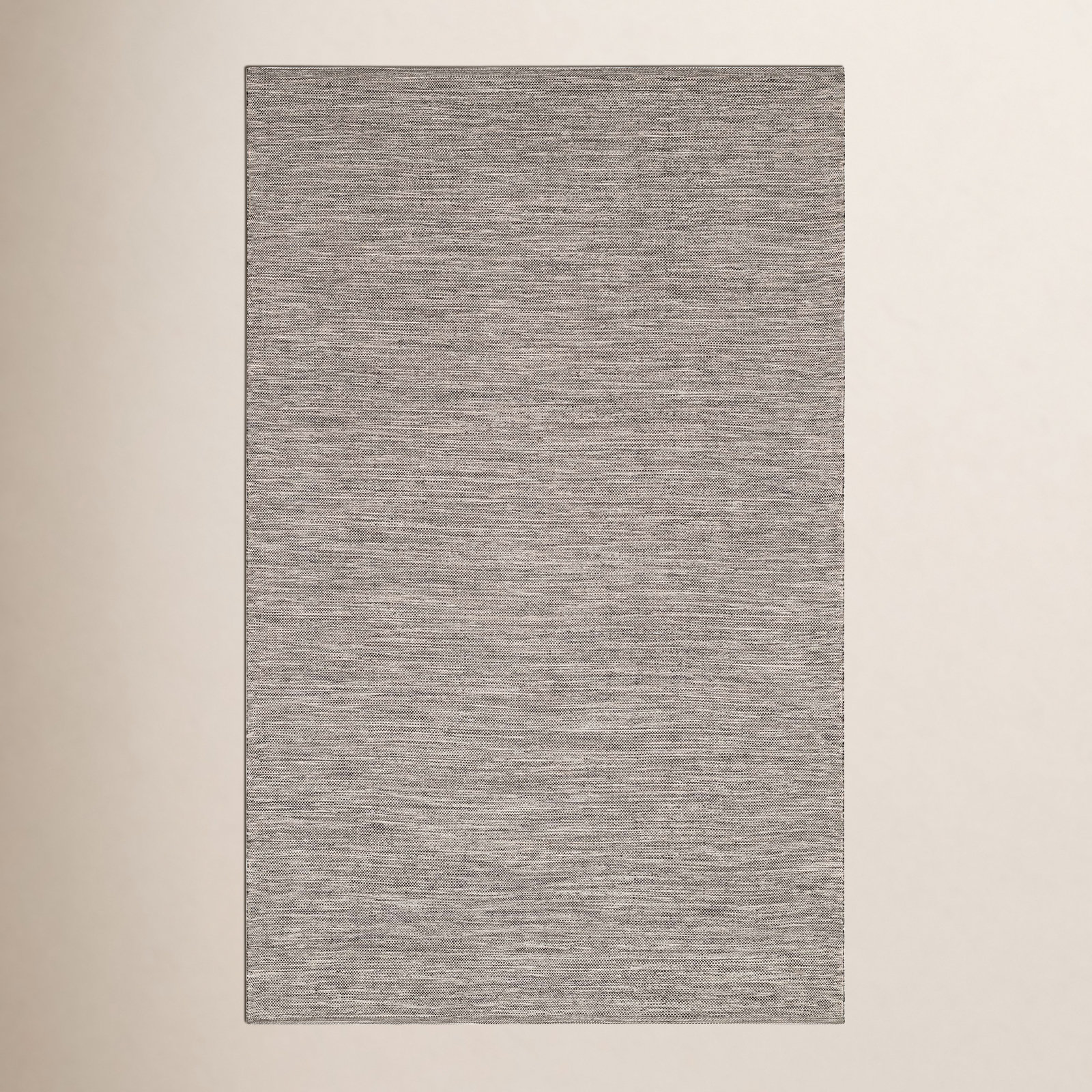 Solid Grey Handwoven Handwoven Indoor/Outdoor Rug, Rectangle 5' x 8'