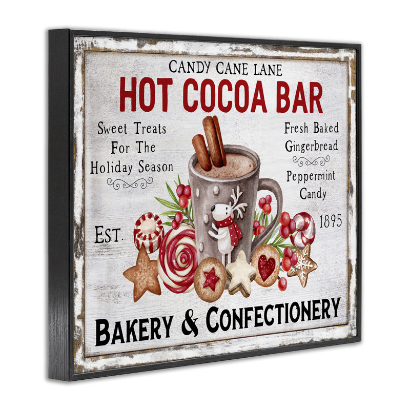 «Hot Cocoa Confectionery», estampe numérique encadrée par Creatif Belle, Giclée encadrée noir minuit, H 16 po x l 20 po