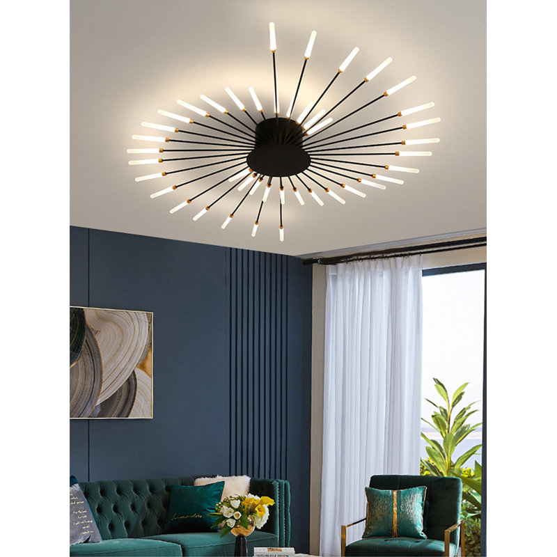 Anyieth Acrylic LED Semi Flush Mount, Black
