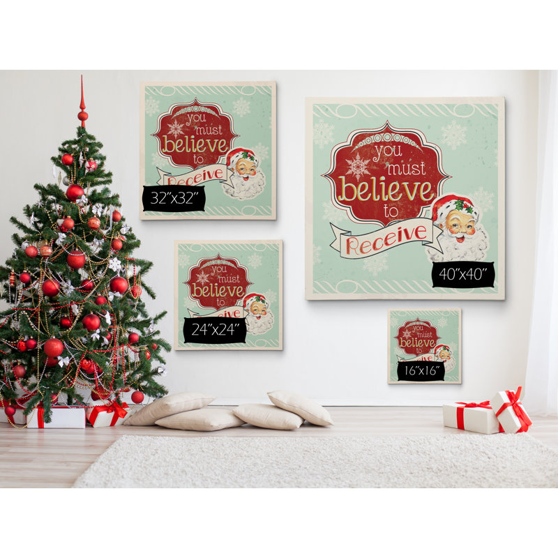 Retro Believe - impression d'art textuel, Toile tendue, H 24 po x l 24 po x P 1 po