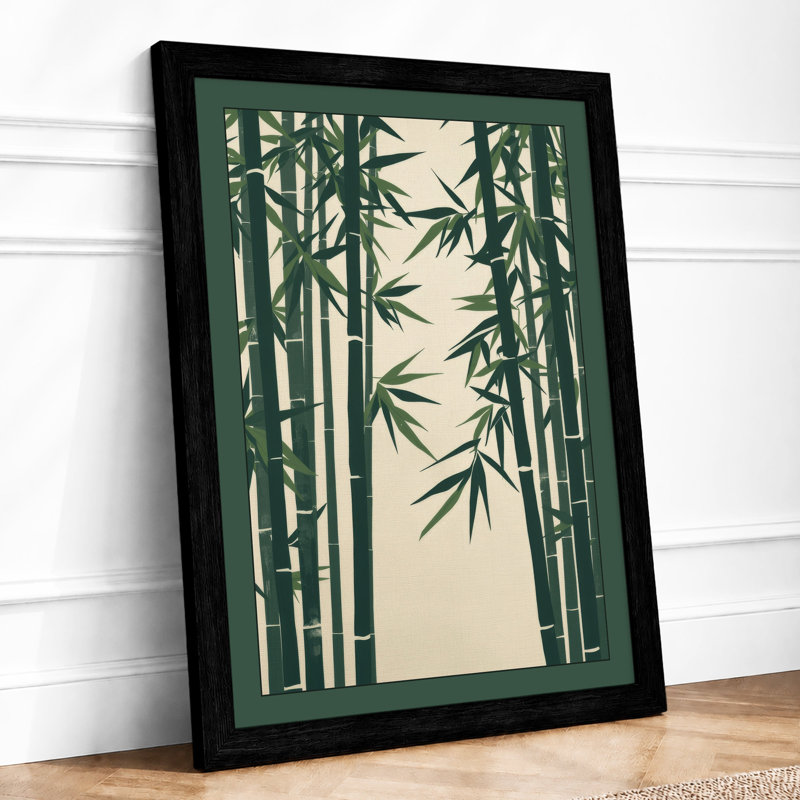 Bamboo in Silence Japandi - Framed Print, Black, A3 - 42.0 x 29.7 cm